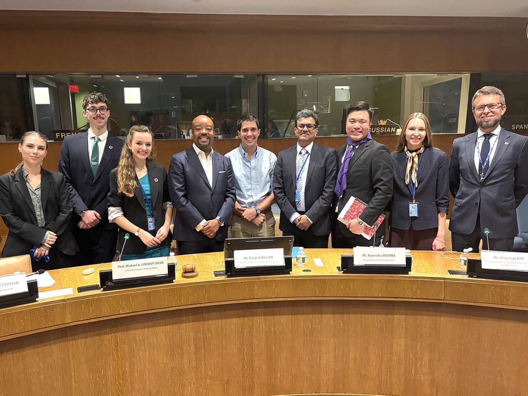 Annamaria with UN officials including the Assistant Secretary-General for Youth Affairs at UN headquarters